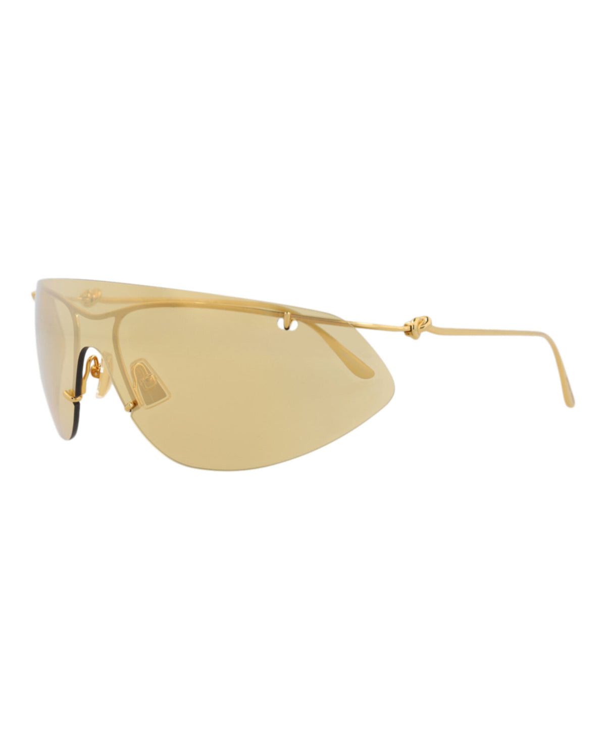 Bottega Veneta Bottega Veneta Unisex Shield/Wrap Gold Gold Yellow Fashion Designer Eyewear