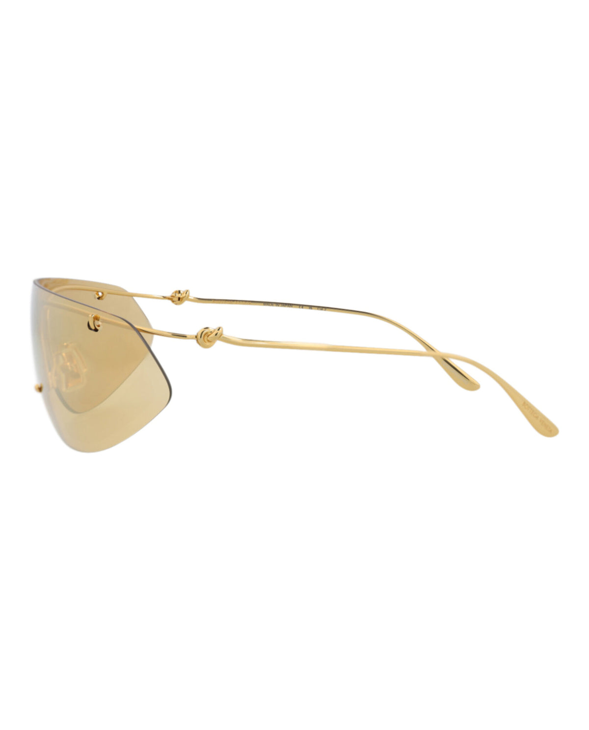 Bottega Veneta Bottega Veneta Unisex Shield/Wrap Gold Gold Yellow Fashion Designer Eyewear