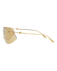 Bottega Veneta Bottega Veneta Unisex Shield/Wrap Gold Gold Yellow Fashion Designer Eyewear