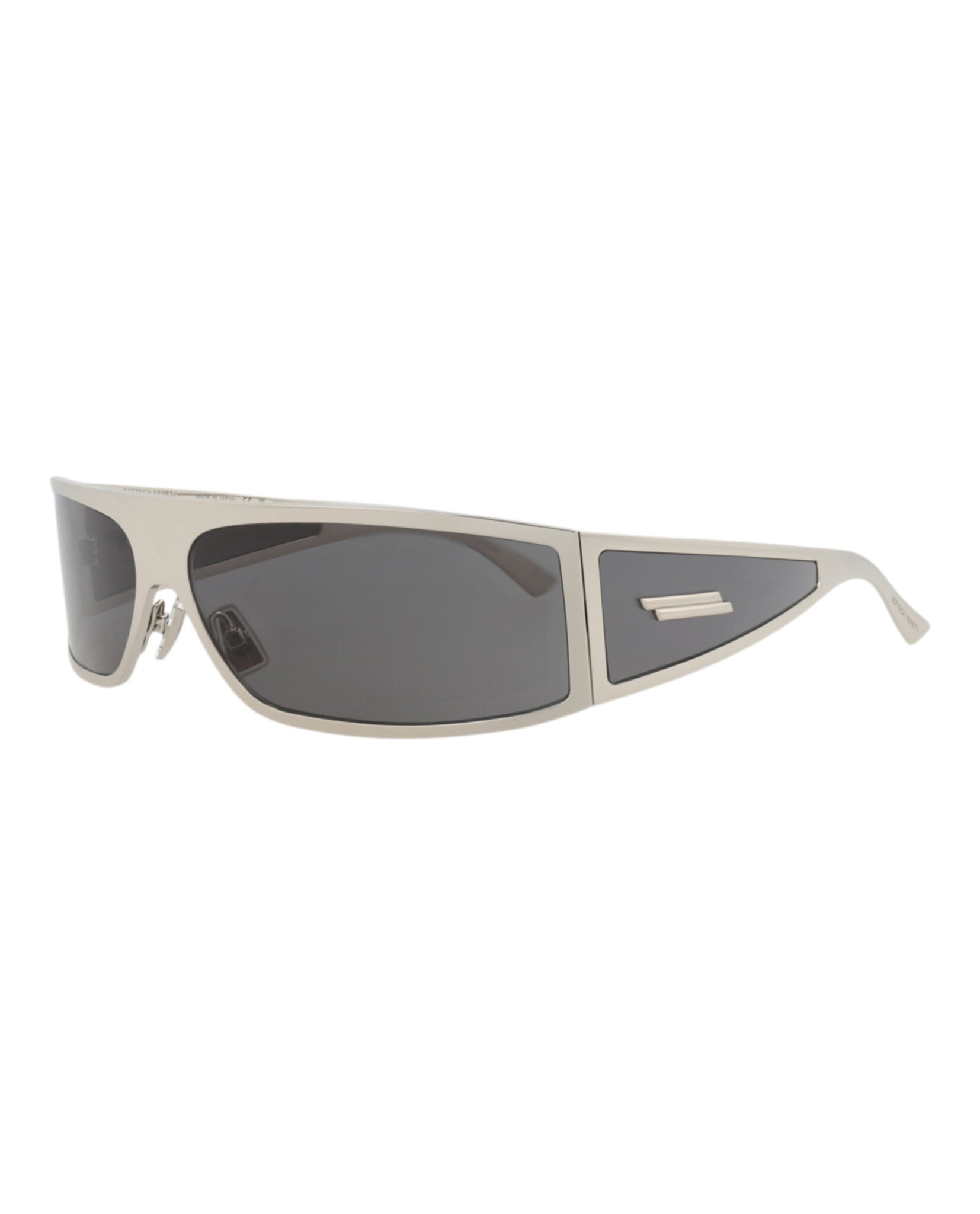 Bottega Veneta Bottega Veneta Unisex Shield/Wrap Silver Silver Grey Fashion Designer Eyewear