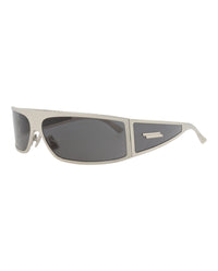 Bottega Veneta Bottega Veneta Unisex Shield/Wrap Silver Silver Grey Fashion Designer Eyewear