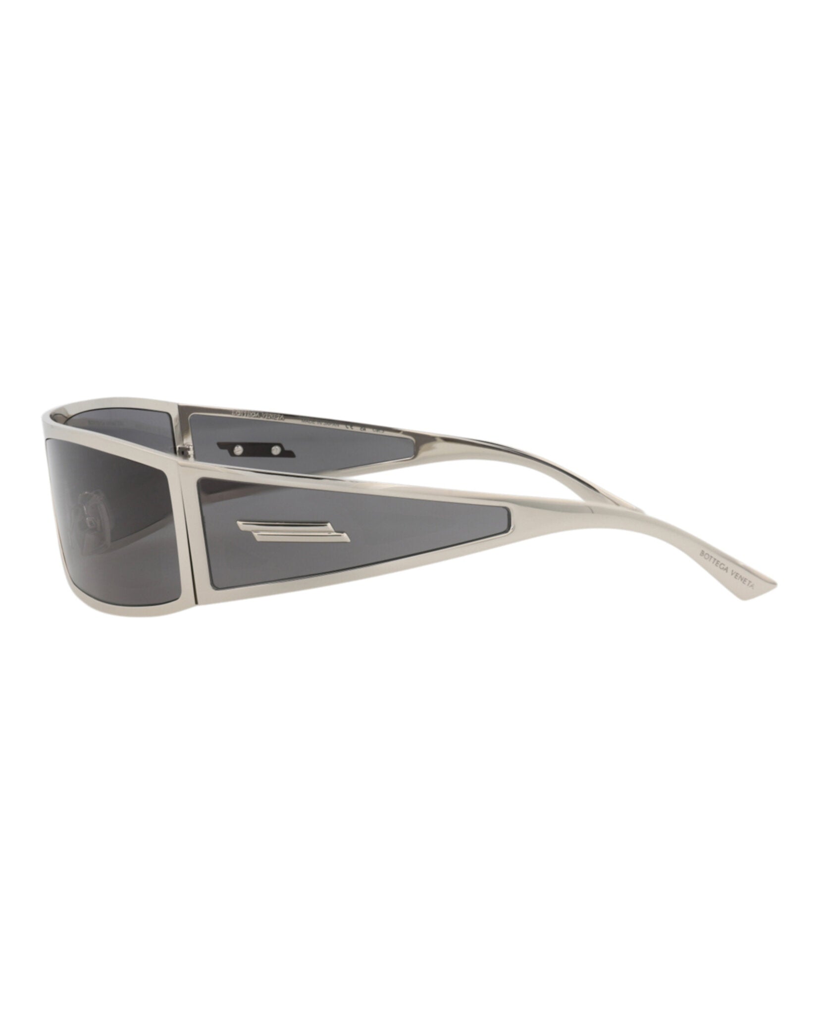 Bottega Veneta Bottega Veneta Unisex Shield/Wrap Silver Silver Grey Fashion Designer Eyewear