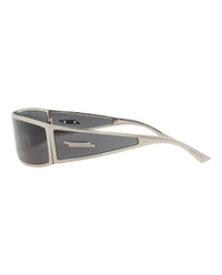 Bottega Veneta Bottega Veneta Unisex Shield/Wrap Silver Silver Grey Fashion Designer Eyewear
