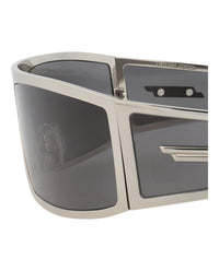 Bottega Veneta Bottega Veneta Unisex Shield/Wrap Silver Silver Grey Fashion Designer Eyewear