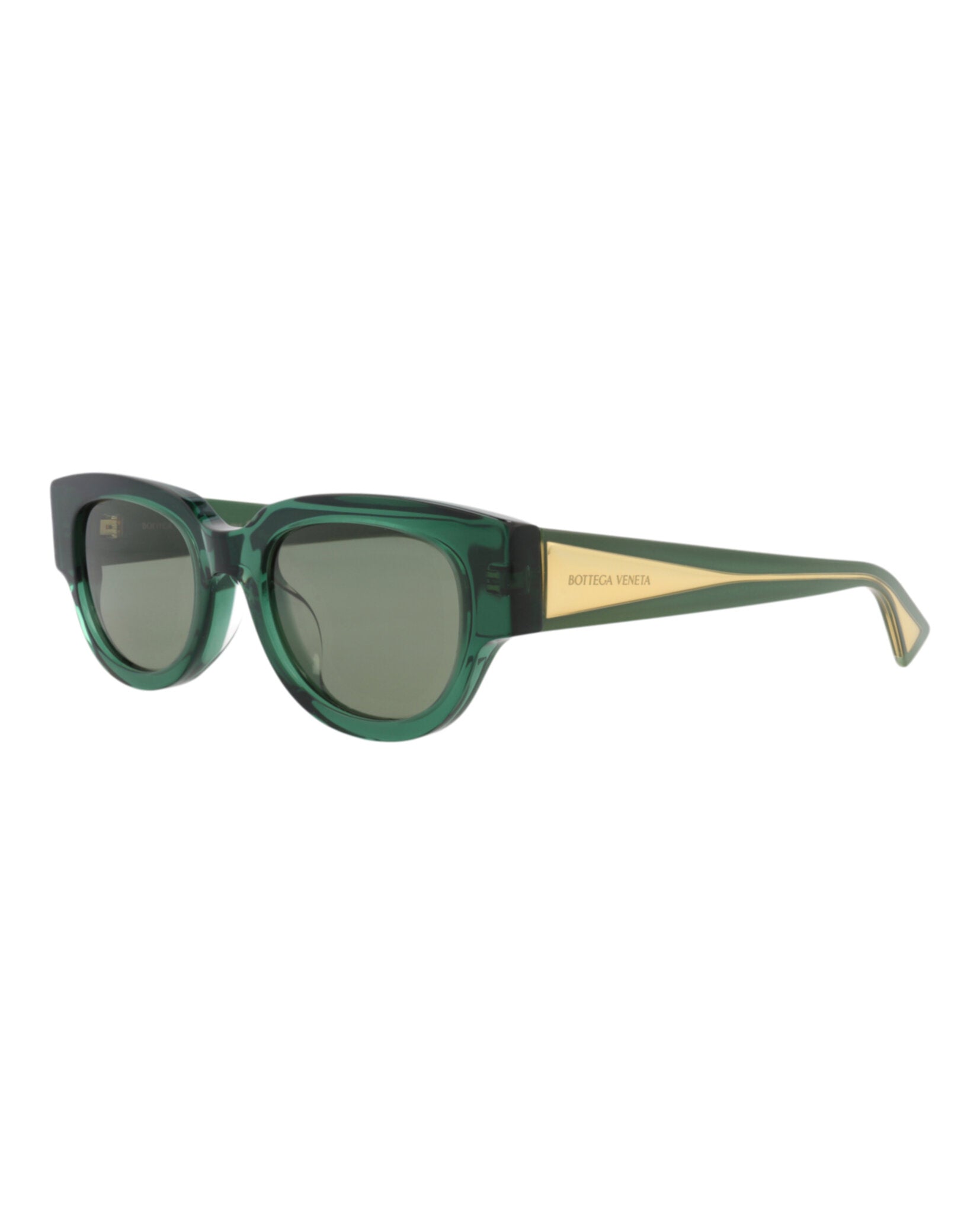 Bottega Veneta Womens Round/Oval Green Crystal Green Fashion Designer Eyewear