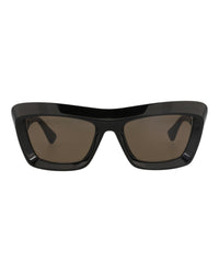 Bottega Veneta Bottega Veneta Womens Square/Rectangle Black Black Brown Fashion Designer Eyewear
