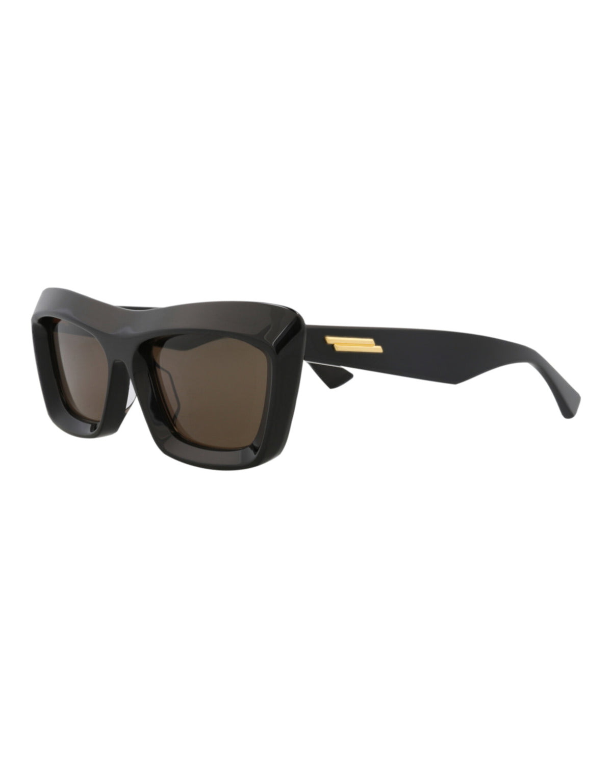 Bottega Veneta Bottega Veneta Womens Square/Rectangle Black Black Brown Fashion Designer Eyewear