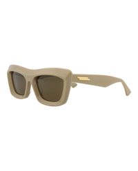 Bottega Veneta Womens Square/Rectangle Brown Brown Brown Fashion Designer Eyewear