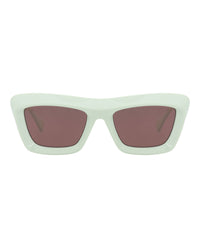 Bottega Veneta Womens Square/Rectangle Green Green Brown Fashion Designer Eyewear