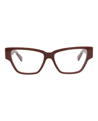 Bottega Veneta Womens Cat Eye Burgundy Burgundy Transparent Fashion Designer Eyewear