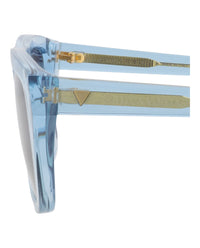 Bottega Veneta Bottega Veneta Womens Square/Rectangle Light Blue Light Blue Blue Fashion Designer Eyewear