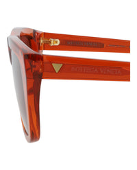 Bottega Veneta Bottega Veneta Womens Square/Rectangle Orange Orange Red Fashion Designer Eyewear
