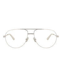Bottega Veneta Bottega Veneta Unisex Aviator Silver Silver Transparent Fashion Designer Eyewear
