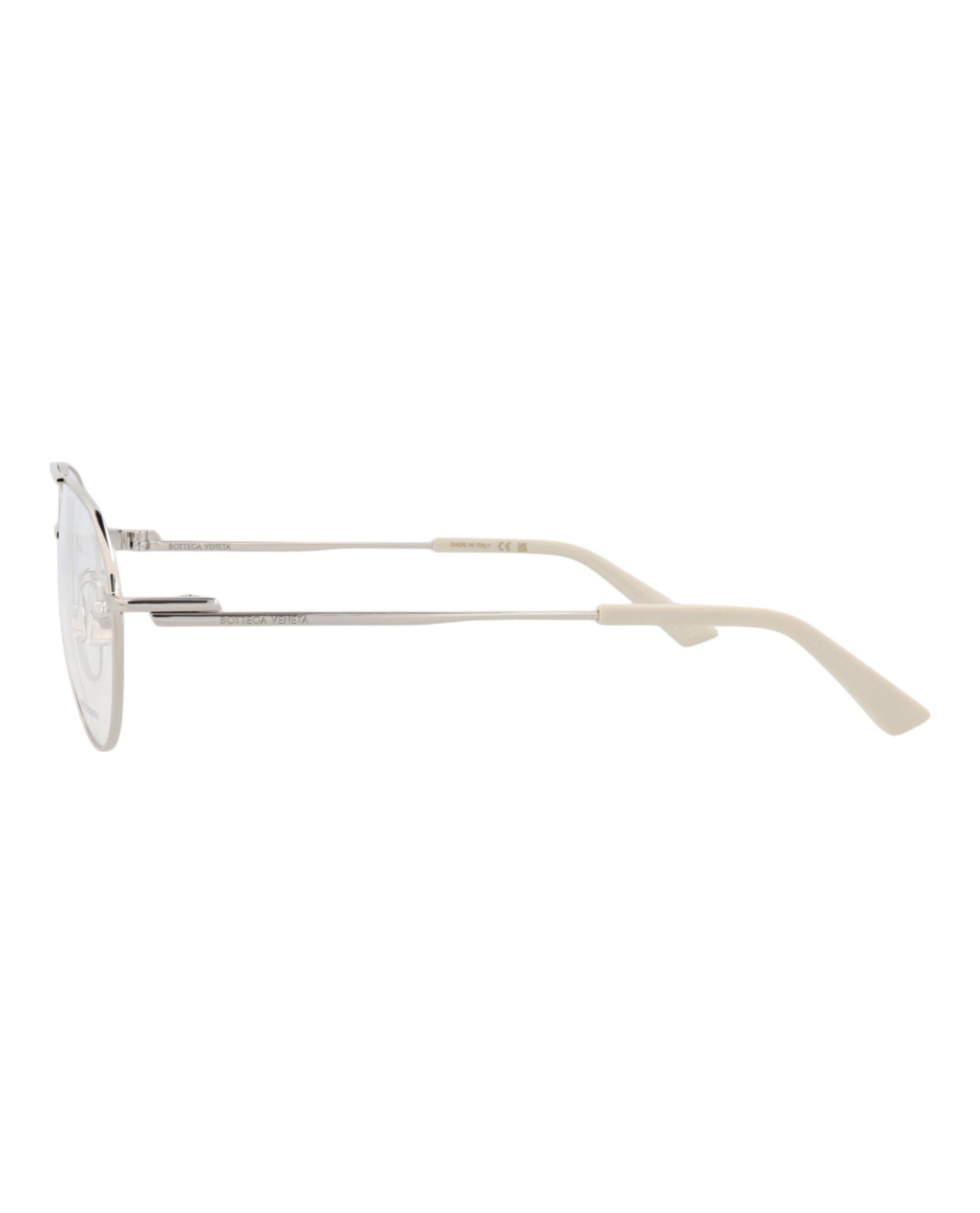 Bottega Veneta Bottega Veneta Unisex Aviator Silver Silver Transparent Fashion Designer Eyewear