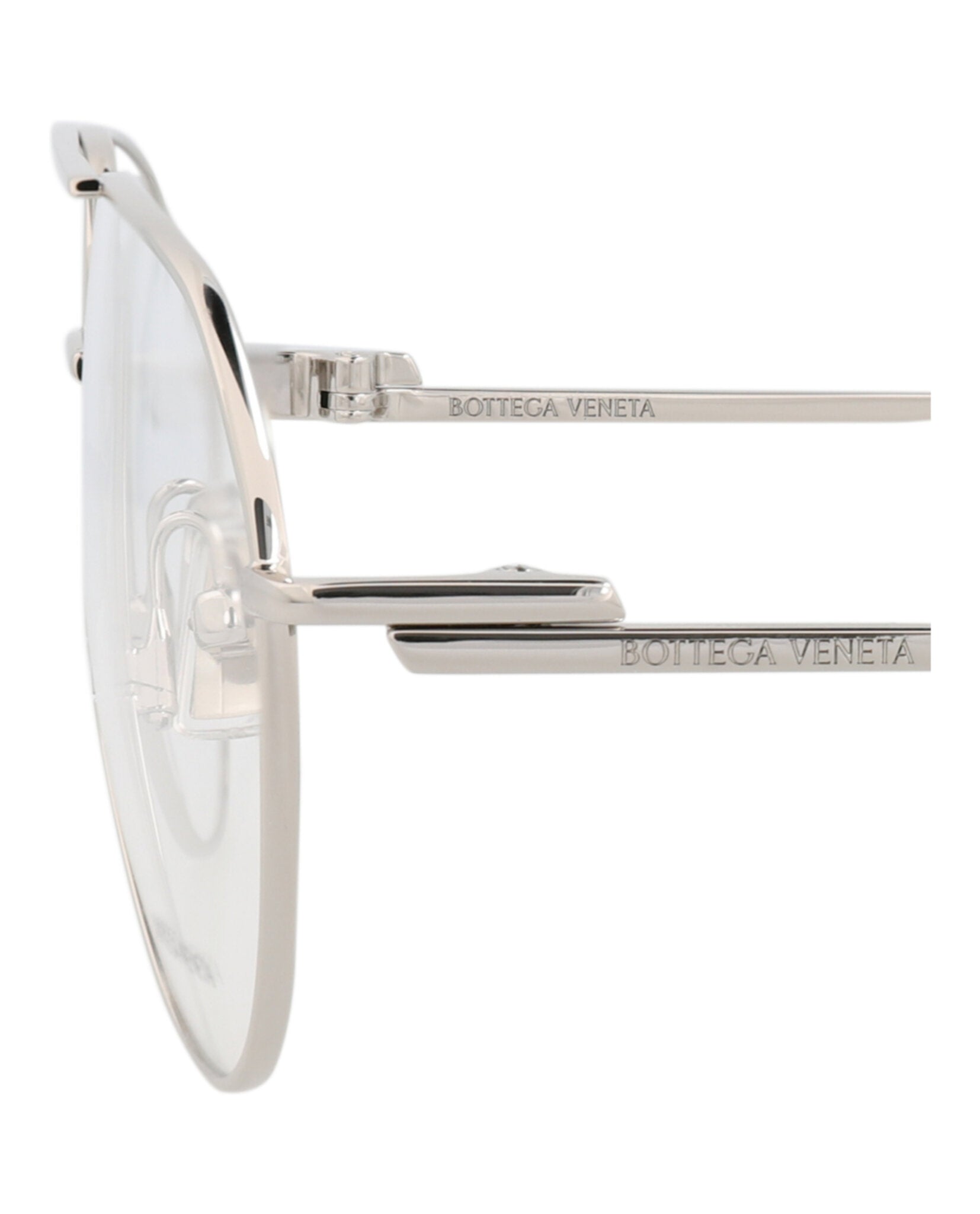 Bottega Veneta Bottega Veneta Unisex Aviator Silver Silver Transparent Fashion Designer Eyewear