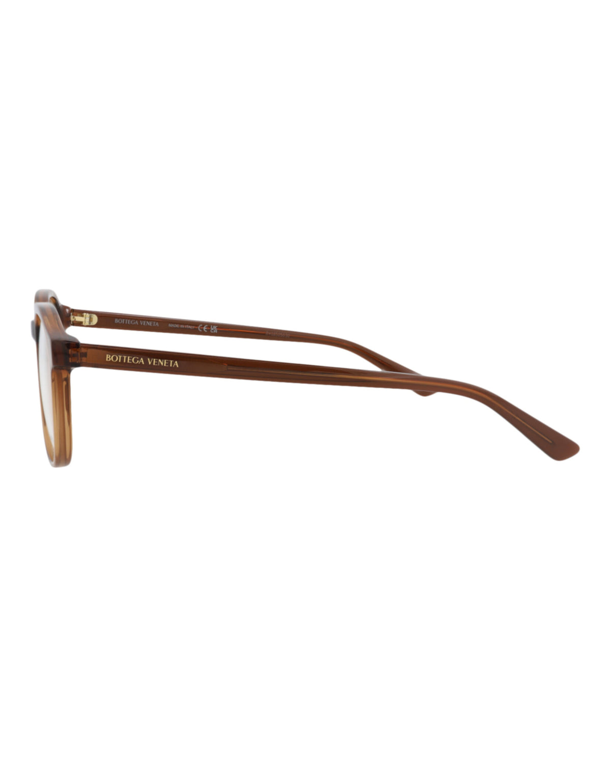 Bottega Veneta Mens Round/Oval Brown Brown Transparent Fashion Designer Eyewear