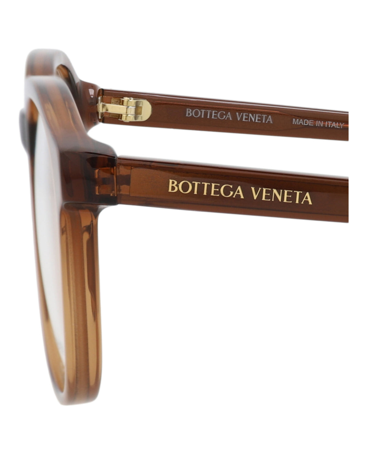 Bottega Veneta Mens Round/Oval Brown Brown Transparent Fashion Designer Eyewear