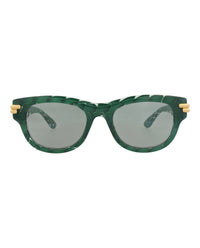 Bottega Veneta Bottega Veneta Unisex Square/Rectangle Green Green Green Fashion Designer Eyewear