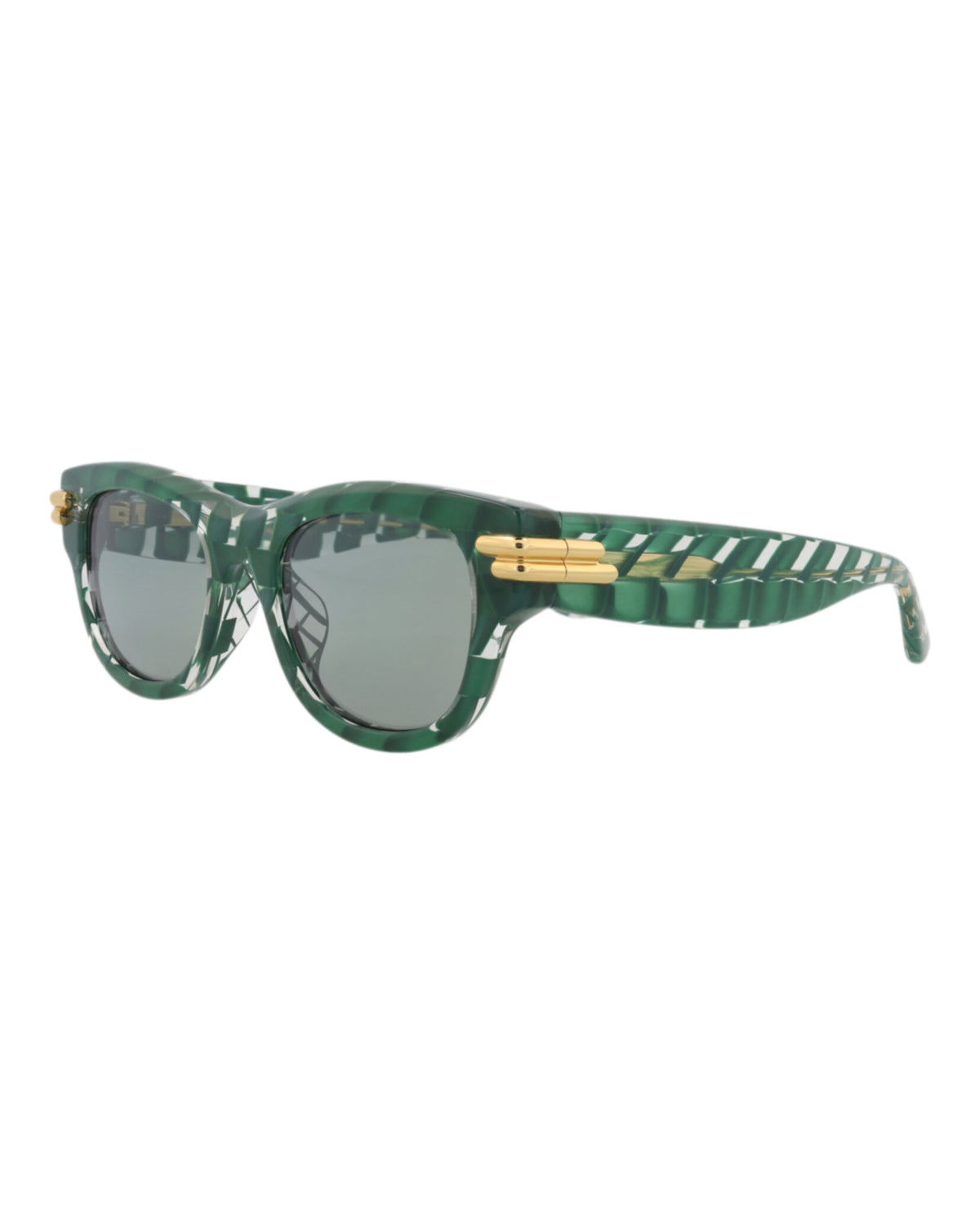 Bottega Veneta Bottega Veneta Unisex Square/Rectangle Green Green Green Fashion Designer Eyewear