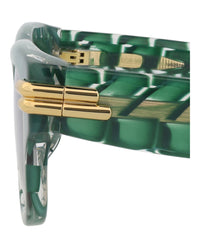 Bottega Veneta Bottega Veneta Unisex Square/Rectangle Green Green Green Fashion Designer Eyewear