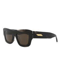 Bottega Veneta Bottega Veneta Womens Square/Rectangle Black Black Brown Fashion Designer Eyewear