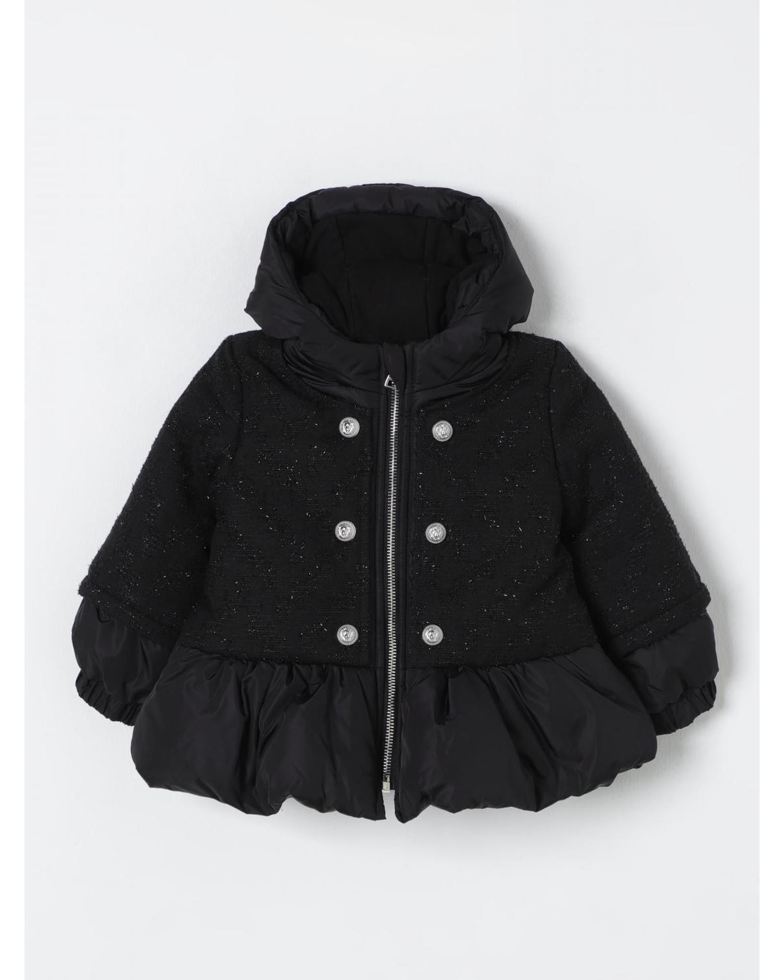 Balmain Kids Hooded Quilted Jacket Black Puffer Jackets 2T Black