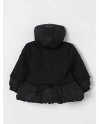 Balmain Kids Hooded Quilted Jacket Black Puffer Jackets