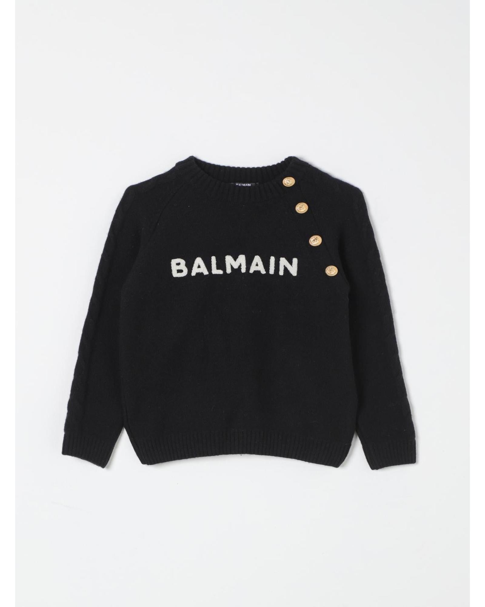 Balmain Kids Pullover Sweater Black Cardigans 10 Black