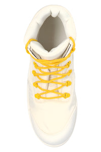 Bottega Veneta White Nylon High-Top Boots with Chunky Sole