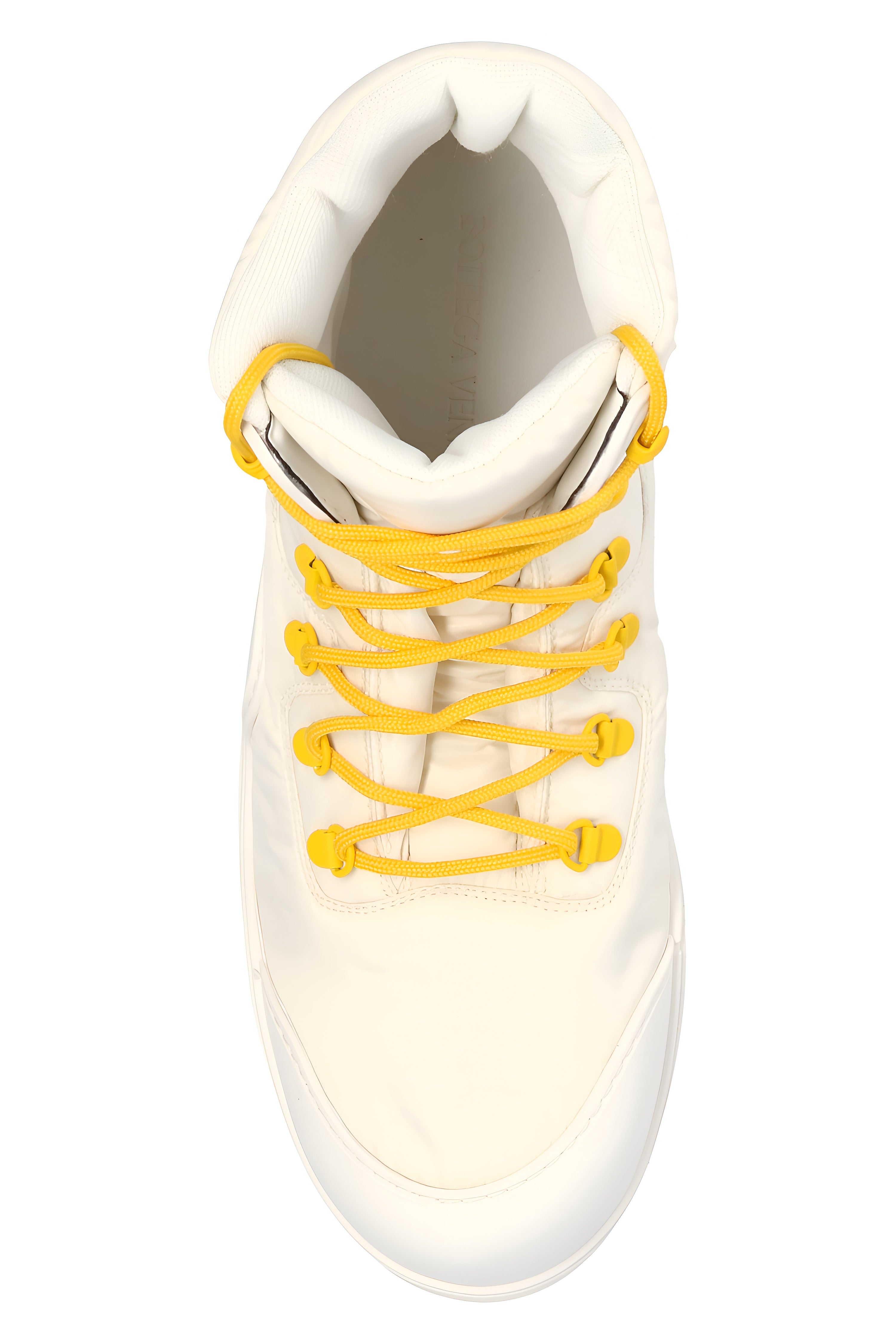 Bottega Veneta White Nylon High-Top Boots with Chunky Sole