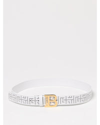 Balmain Monogram Leather Belt Kids Black One Size Fits All White