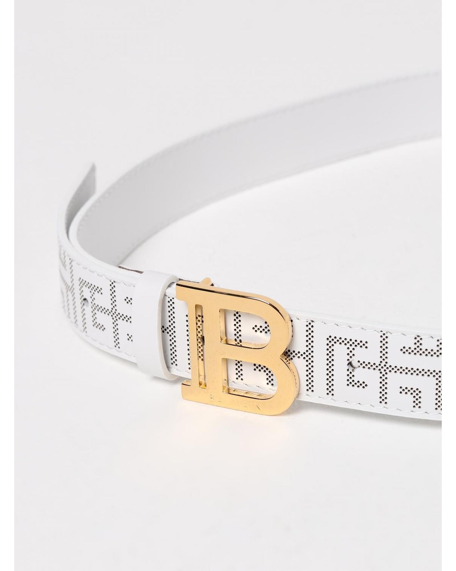 Balmain Monogram Leather Belt Kids Black