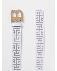 Balmain Monogram Leather Belt Kids Black