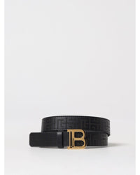 Balmain Monogram Leather Belt Kids Black One Size Fits All Black