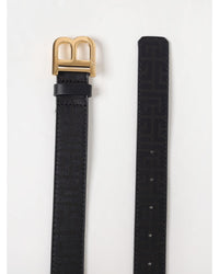 Balmain Monogram Leather Belt Kids Black