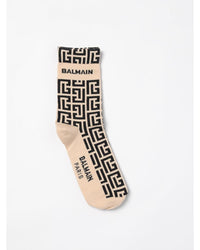 Balmain Greek Key Pattern Socks Kids Cream Cream