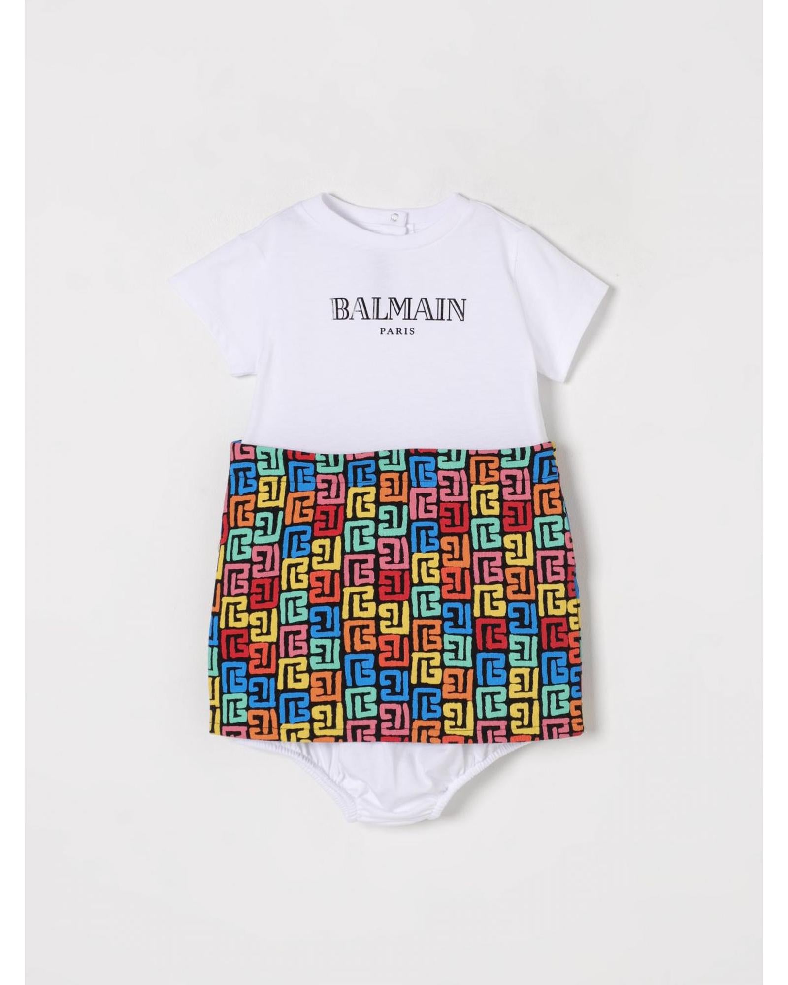 Balmain Infant Romper Geometric Print Kids Multicolor