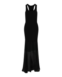 Givenchy Womens Ribbed Bustier Mesh Maxi Dress