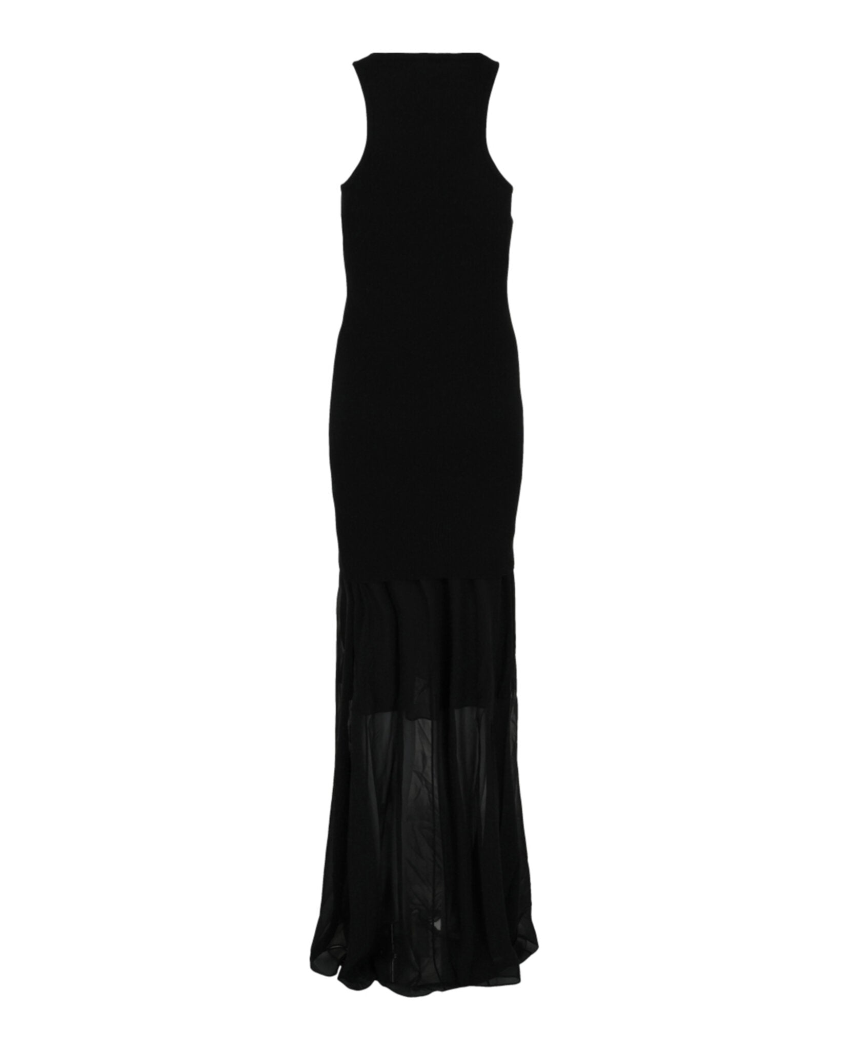 Givenchy Womens Ribbed Bustier Mesh Maxi Dress