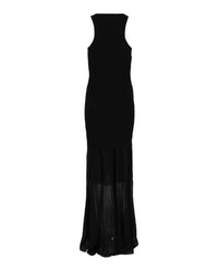 Givenchy Womens Ribbed Bustier Mesh Maxi Dress