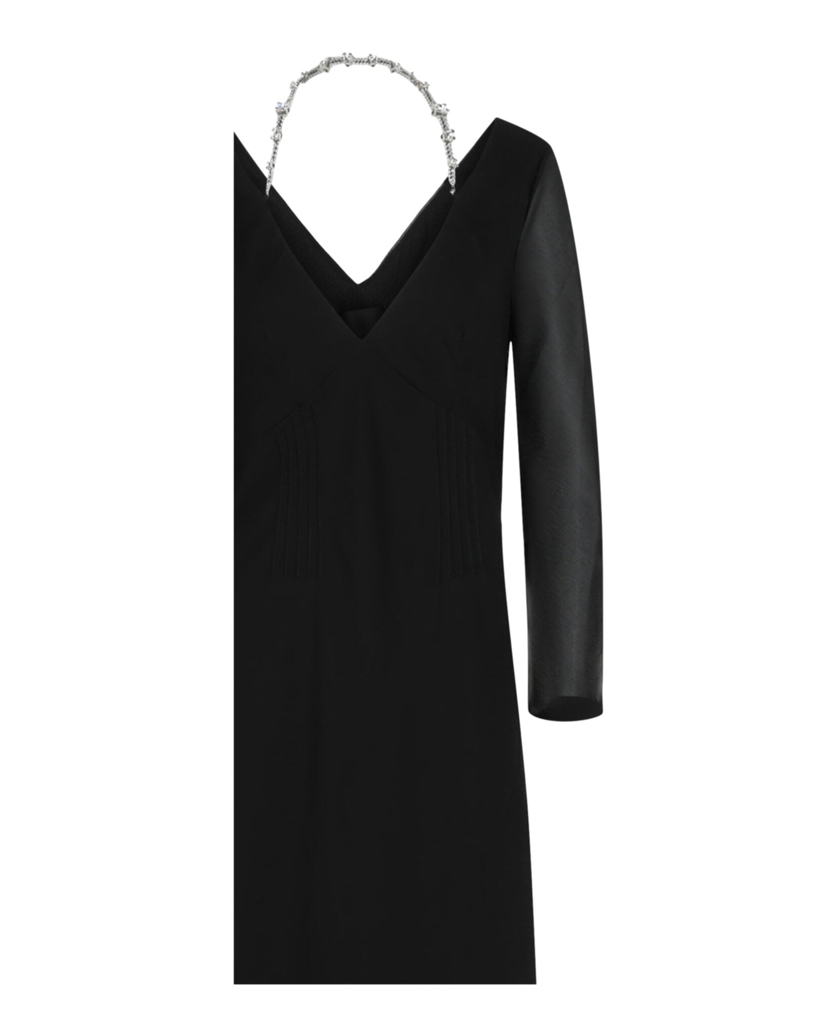 Givenchy Womens Off-The-Shoulder Dress With 4G Claw Chain