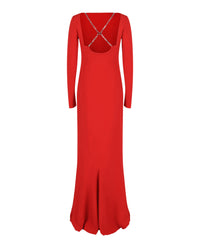 Givenchy Womens Crisscross Chain-Strap Gown