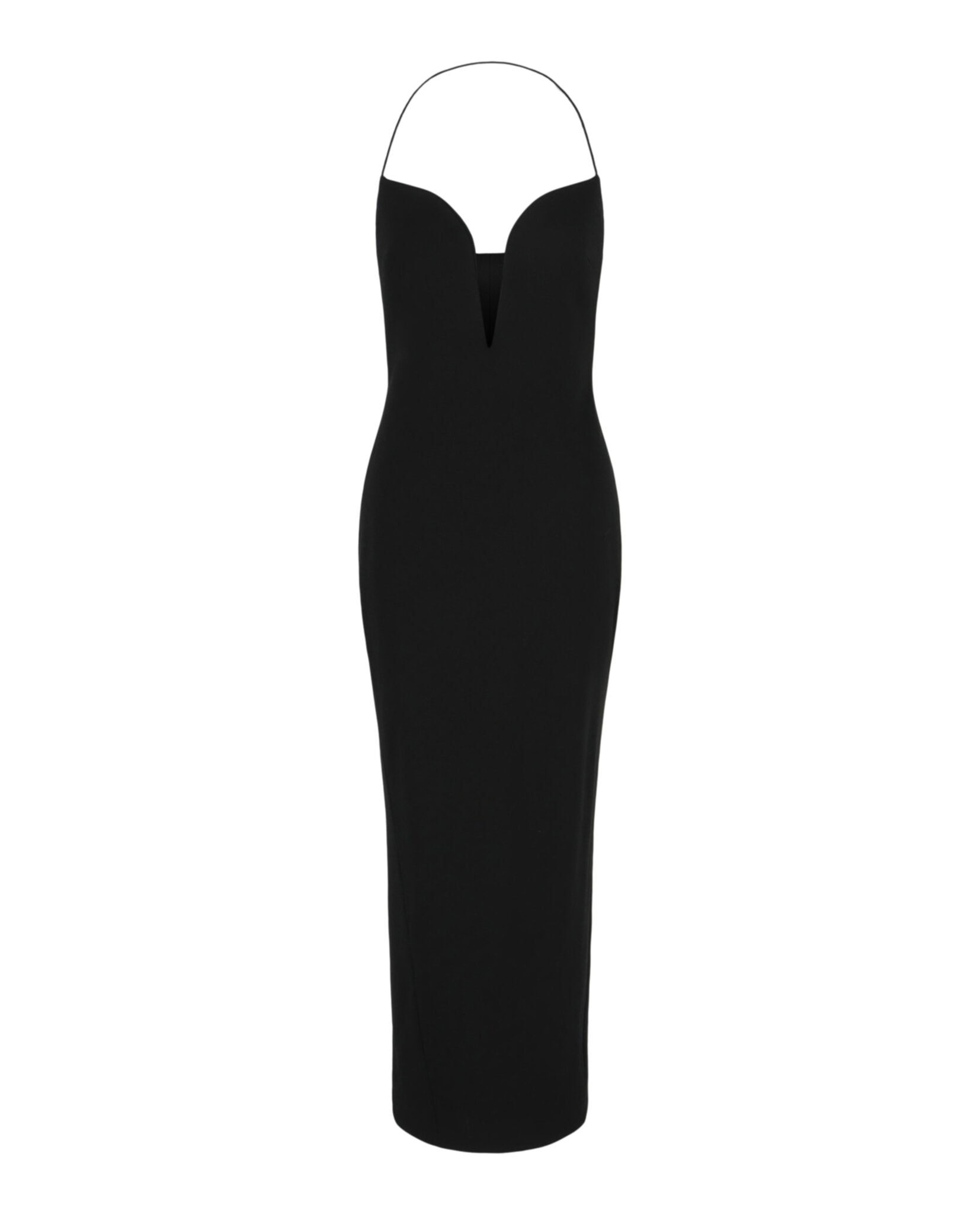 Givenchy Womens Plunging Halter Midi Dress