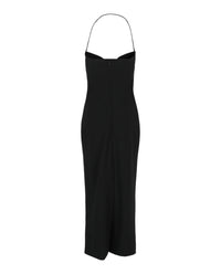 Givenchy Womens Plunging Halter Midi Dress