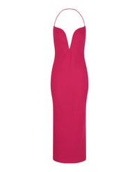 Givenchy Womens Plunging Halter Midi Dress