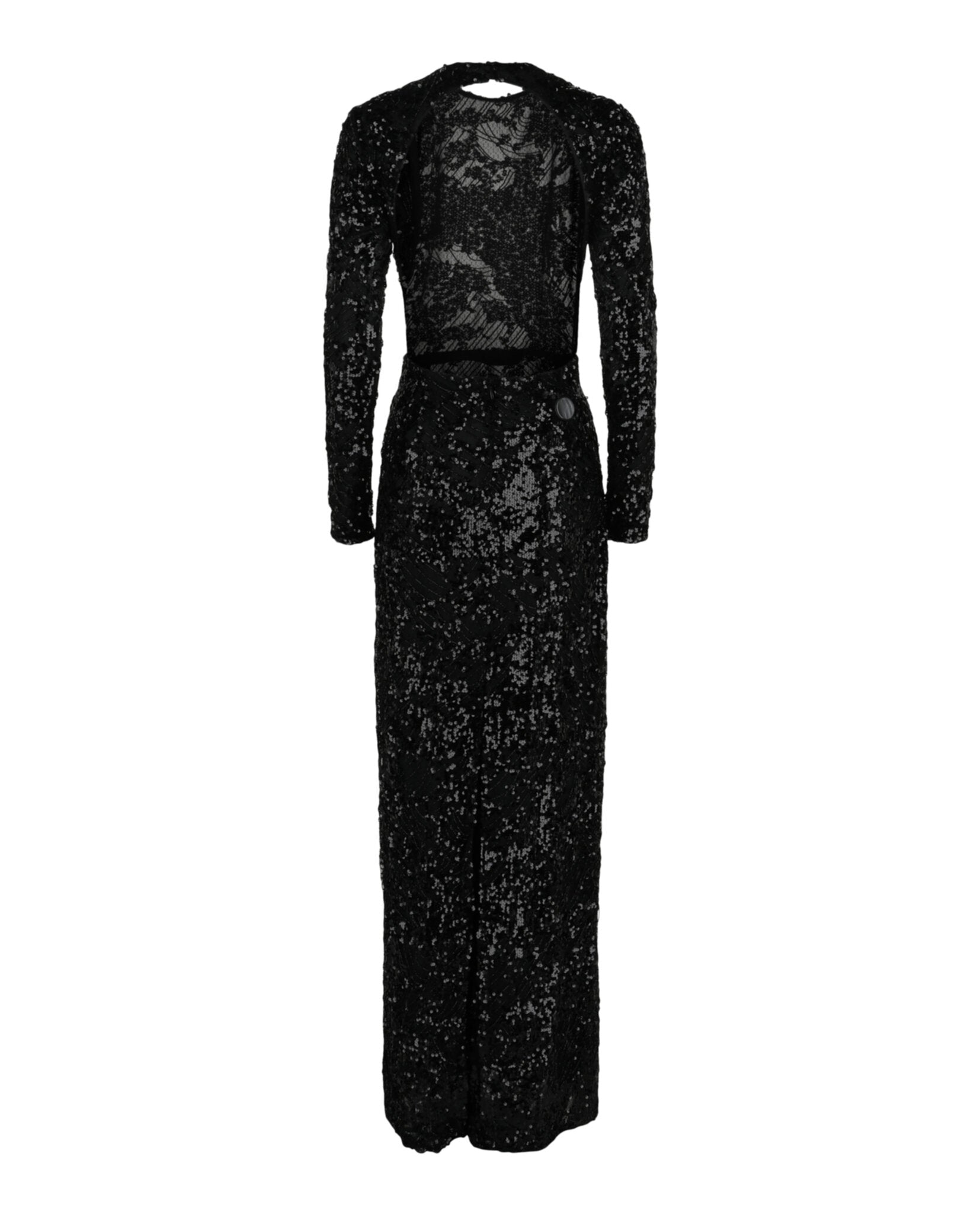 Givenchy Womens Embroidered Sequin Gown With Cutout Detail