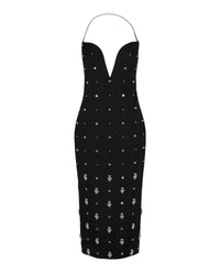 Givenchy Womens 4G Embellished Silk Midi Dress