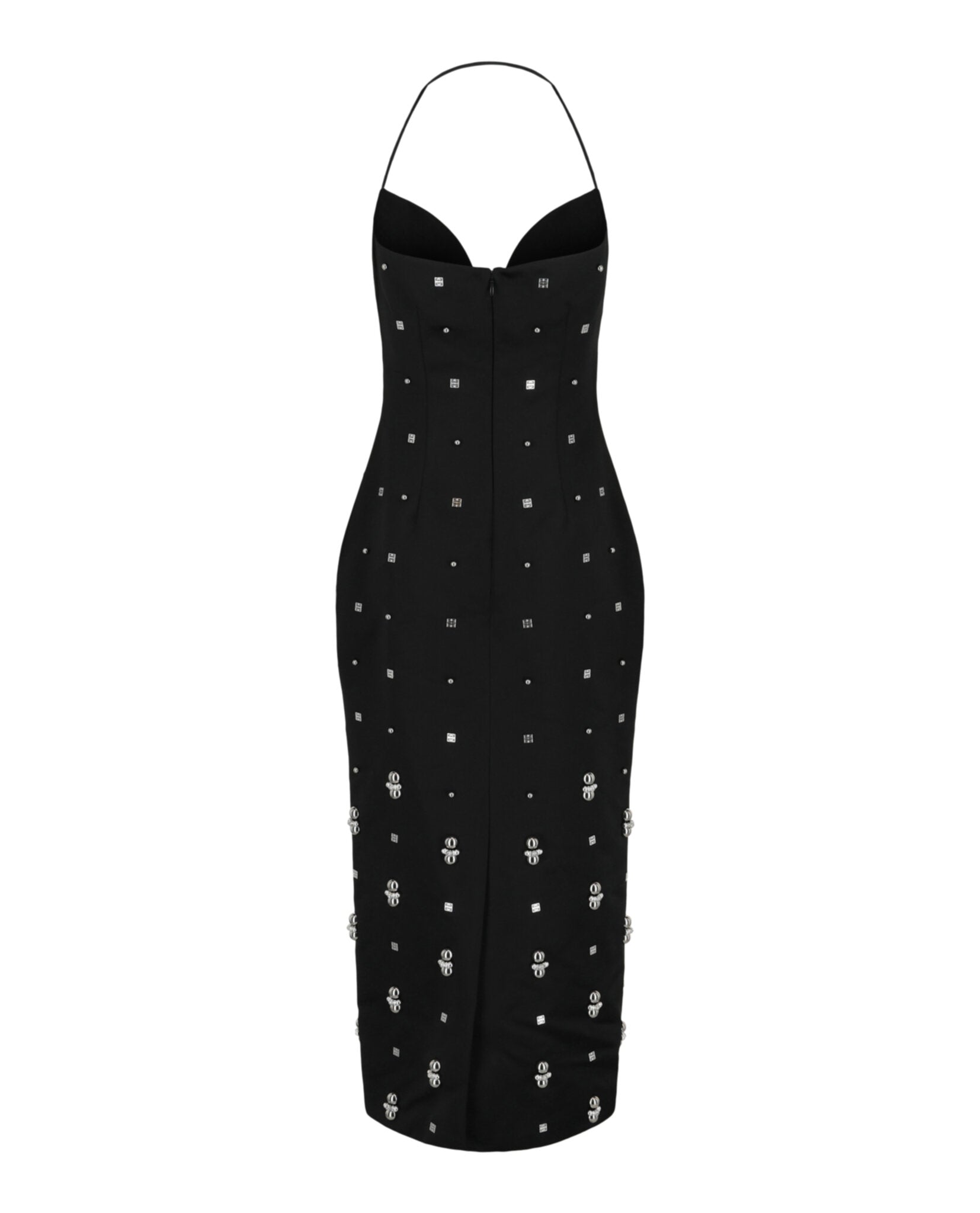Givenchy Womens 4G Embellished Silk Midi Dress
