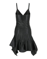 Givenchy Womens Leather Lace-Trim Mini Dress