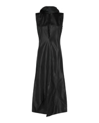 Givenchy Womens Lavalliere Leather Midi Dress